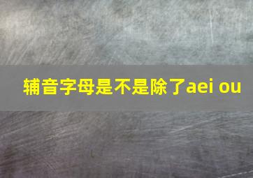 辅音字母是不是除了aei ou